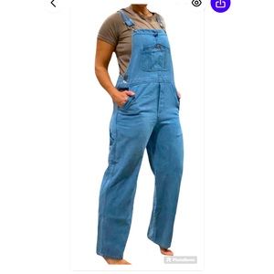 Roundy Ridge Unisex Denim 💯 Cotton Wide Leg Overalls Size XL